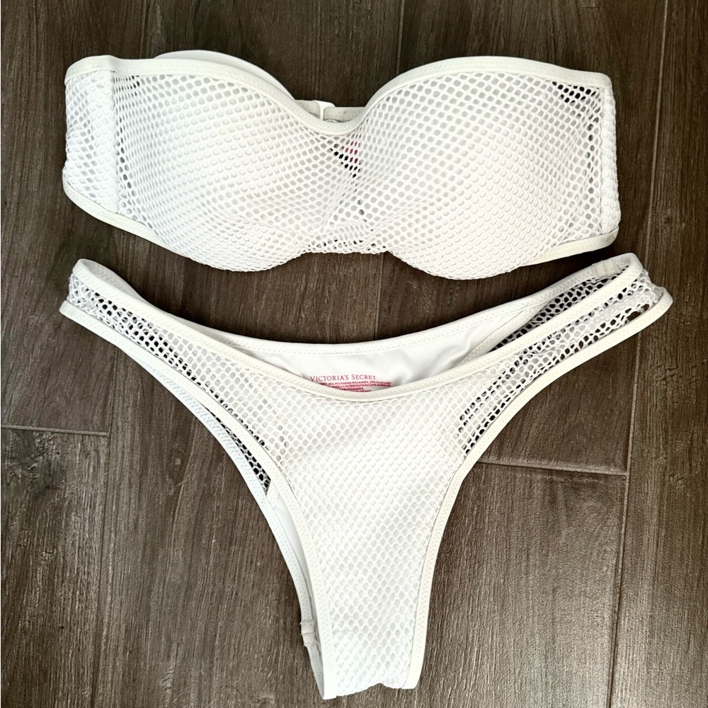 Victoria Secret White Mesh Bikini Set